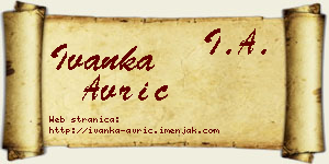 Ivanka Avrić vizit kartica